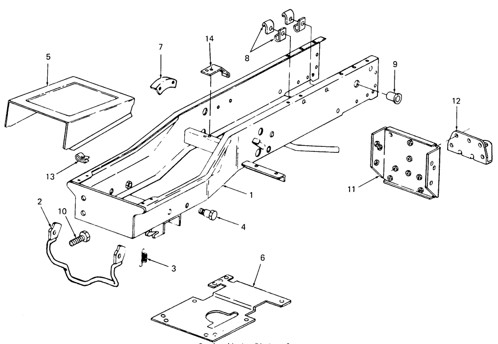 Frame Diagram and Parts List for 1861 821060-836000-140671100-142663100 Cub Cadet Lawn Tractor